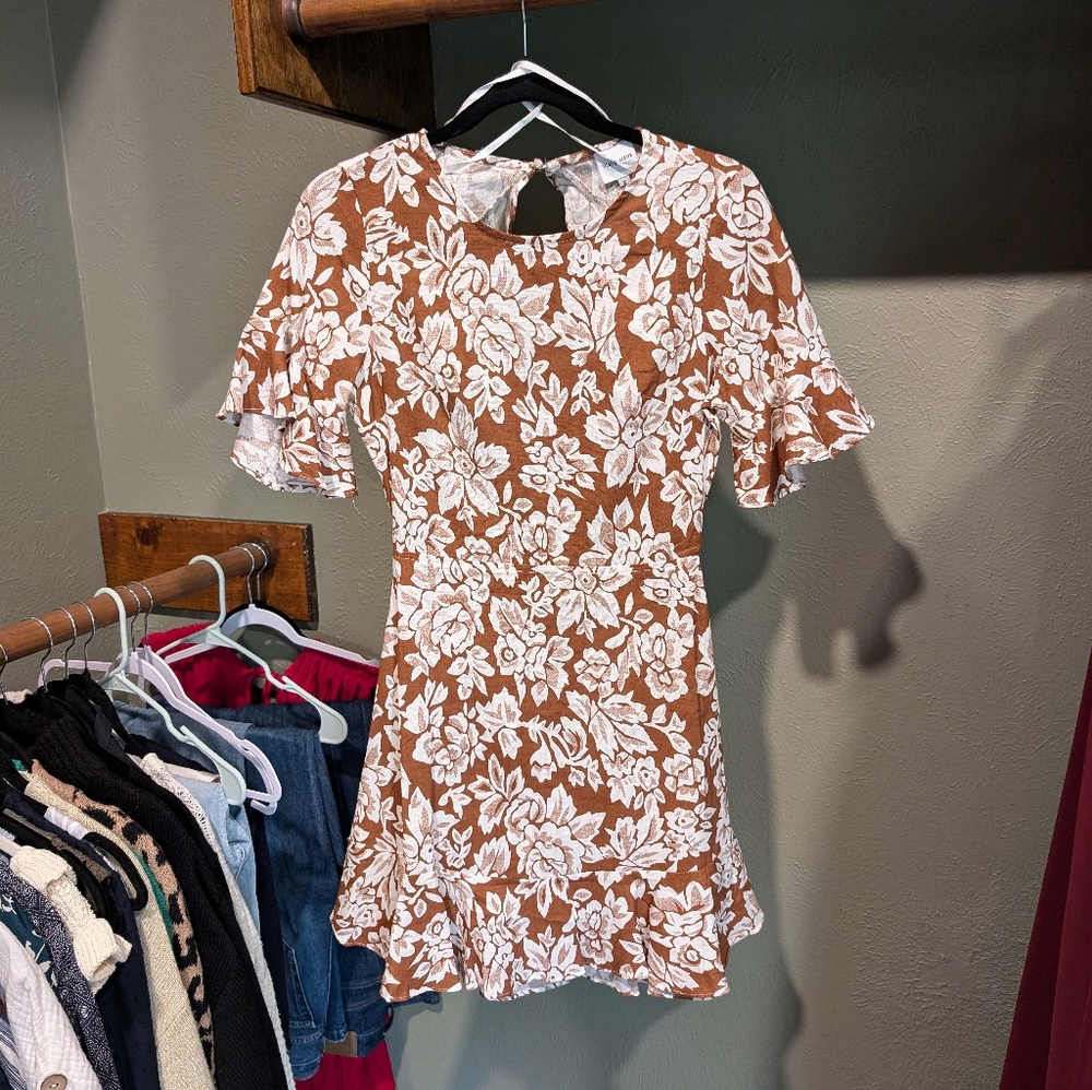 Floral Ruffle Mini Dress